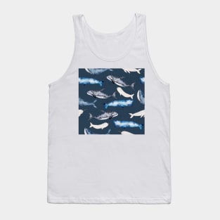 Watercolor Whales Pattern Tank Top